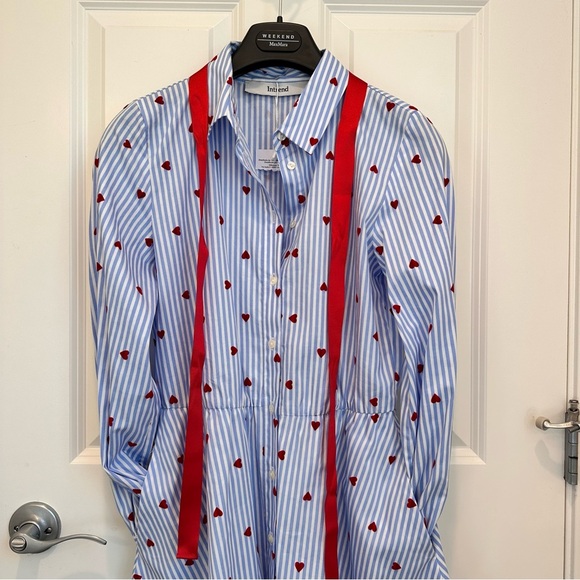Intrend by Max Mara Poplin Heart Shirt Dress Size: Medium US4/6 Spring/Summer - Picture 8 of 15